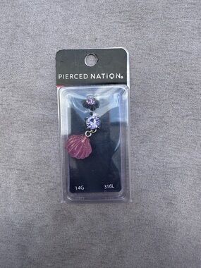Pierced Nation Purple Shell Dangle Navel Ring